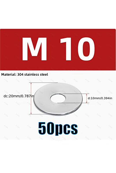 Choice4 M10-50 قطعة 100/80/50 قطعة حلقات مسطحة من الفولاذ المقاوم للصدأ 304 (...