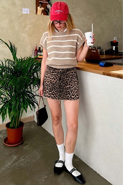 Madmext Mink Striped Knitwear Sweater Mg2159