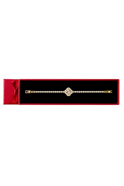 velve Bratara eleganta dama tip Tennis cu pandantiv trifoi si cristale zircon...