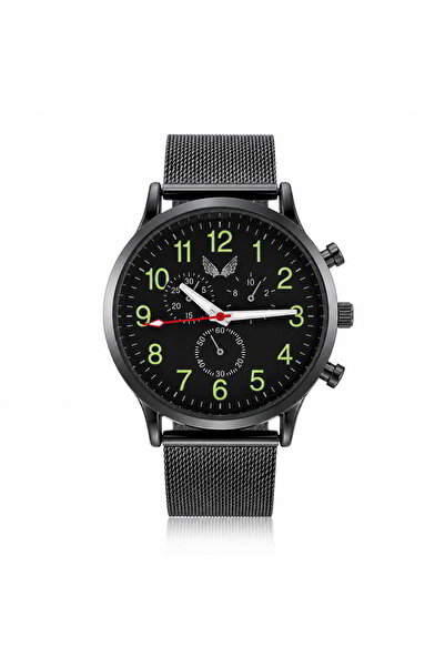 Watch Ceas barbatesc, bratara metalica, Casual, Ulysses, Negru, CB170