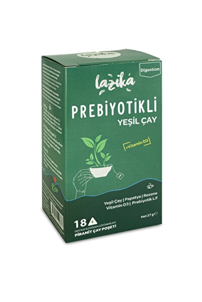 LAZİKA Prebiyotik Yeşil Çay 18'li PLA Piramit Poşet - El yapımı yeşil çay, Pr...