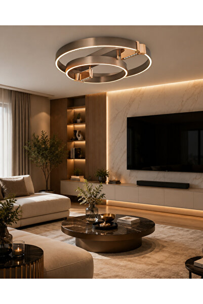 Özcan Aydınlatma Özcan Aydınlatma 5721Y-2 Platin 2 Li Çember Plafonyer