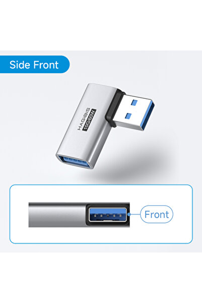 Choice محول هاجيبس USB 3.2 أمامي جانبي على شكل حرف L، موصل USB A ذكر إلى أنثى...