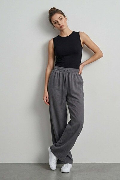 Fulla Moda Elastic Waist Pocket Palazzo Trousers