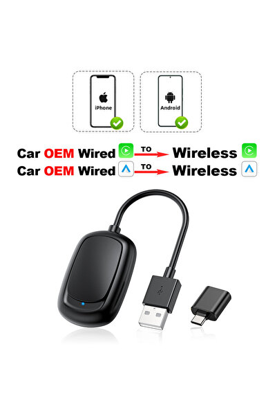 Choice صندوق 2 في 1 Carplay وAuto TIMEKNOW Wireless CarPlay Android Auto Adap...