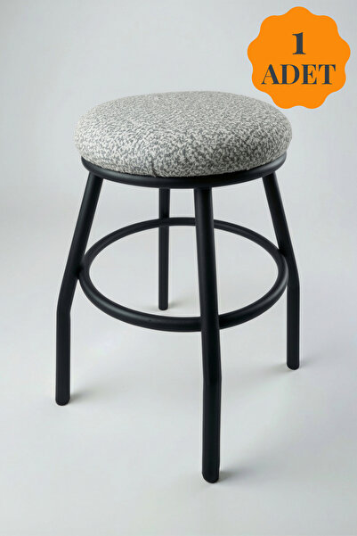 ELSETA Puffy Kumaş Metal Tabure - 1 Adet - 45 cm