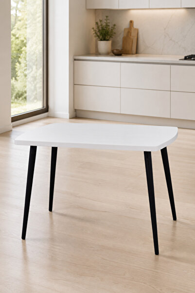 VİLİNZE Argos Sabit Mdf Beyaz Mutfak Masası - 70x120 cm