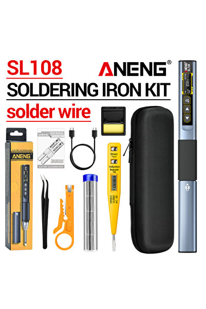 Choice6 طقم لحام رقمي ANENG SL108 فضي اللون بقوة 96 واط مع شحن سريع PD QC وحر...