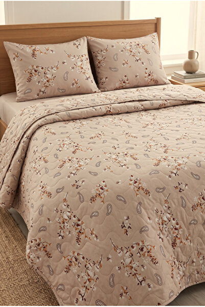 Shopyteks Cuvertură de pat dublă 200x220, matlasată, cu model floral, set moa...