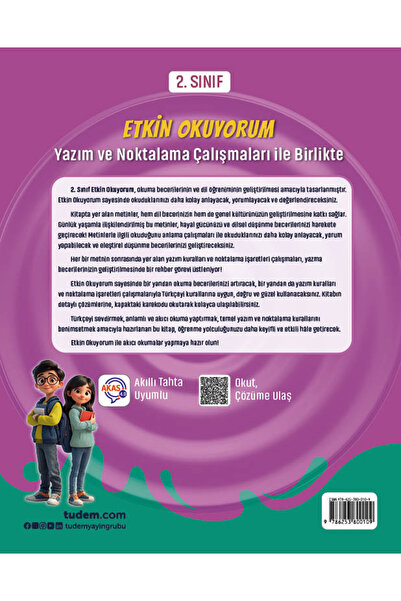 Tudem 2. Sınıf Etkin Okuyorum Yazım ve Noktalama Çalışmaları ile Birlikte