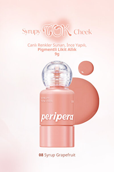 PERIPERA İnce Yapılı, Ciltle Bütünleşen, Pigmentli Likit Allık PERIPERA Syrup...