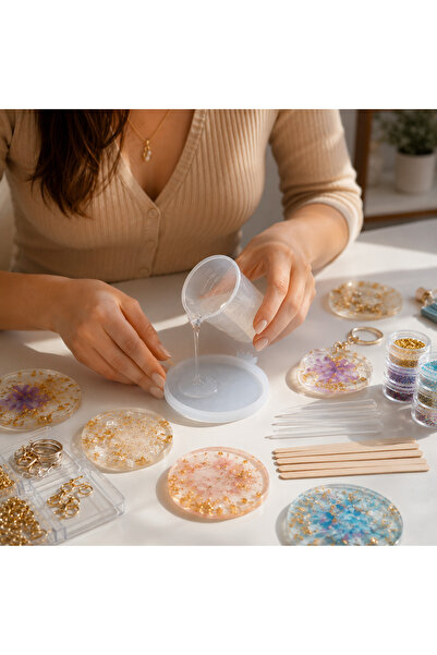 cnk craft shop Yuvarlak Epoksi Reçine Silikon Kalıbı 7,5cm