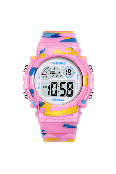 Choice7 Pink Sport Digital Watch for Kids Waterproof Luminous Children's Elec...