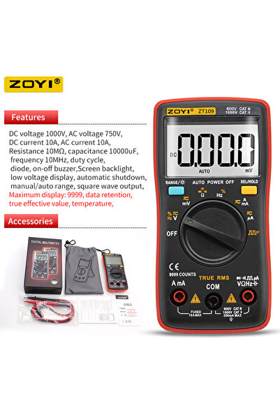 Choice مقياس متعدد رقمي كهربائي ZT109/111 بموجة مربعة ZOYI ZT109/111، 6000 عد...