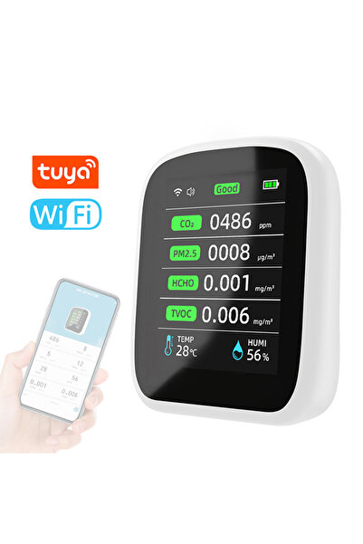 Choice 8 in 1 Tuya WIFI 8 In 1 Air Quality Monitor CO2 HCHO TVOC PM1.0 PM2.5 ...