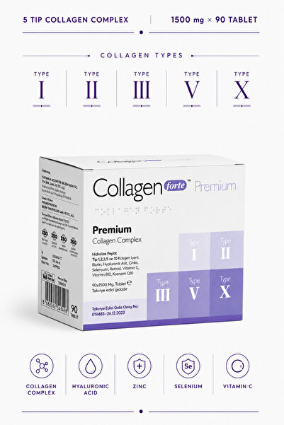 Collagen Forte Platinum 5 Tip Kolajen, Biotin, C Vitamini, Vitamin B12, Diyet...