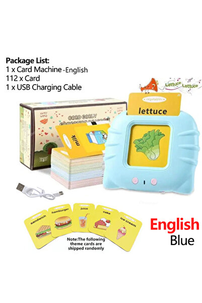 Choice4 قطة - الإنجليزية - بطاقات تعليمية زرقاء ناطقة للأطفال الصغار باللغات ...