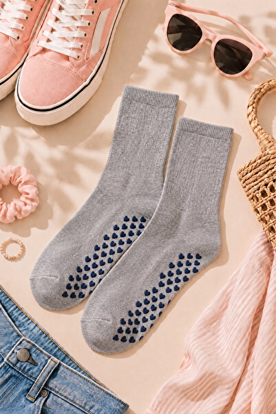 Dore Original Unisex Premium Bamboo Non-Slip Sole Socks with Heart Pattern on...