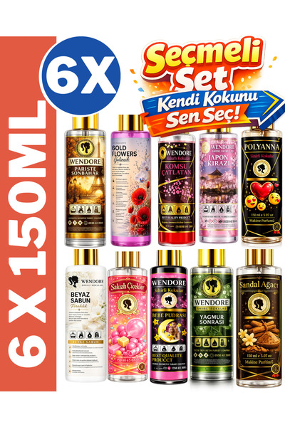 Sihirli Küre Ve Tüm Koku Makinelere Uyumlu Geniş Alan Koku Makinesi Parfüm Esansı Set 6*150ml