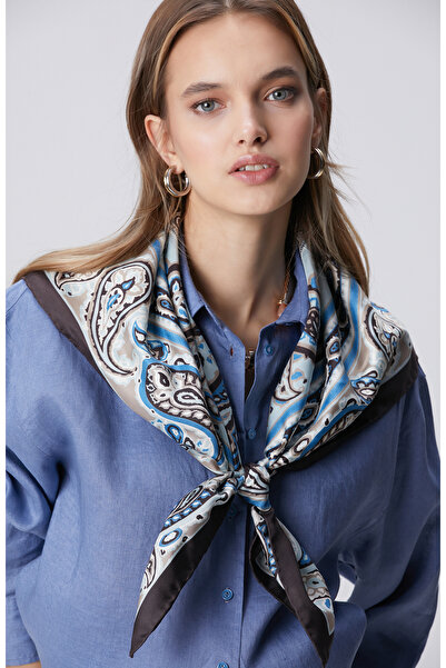 Network Renkli Twill İpek Eşarp