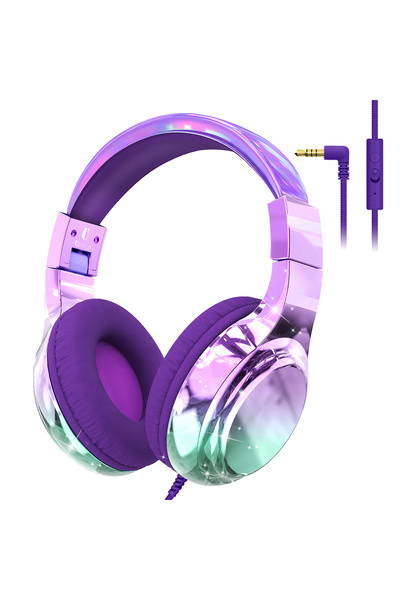 Choice3 DeepPurple NO Box Kids Headphones Wired for School 85/94dB Volume Lim...