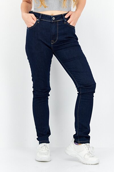 Pepe Jeans Women Skinny Fit Solid Stretchable Denim Jeans, Navy