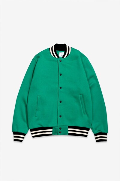 Twobucks Jachetă verde de colegiu pentru bărbați Green Skate
