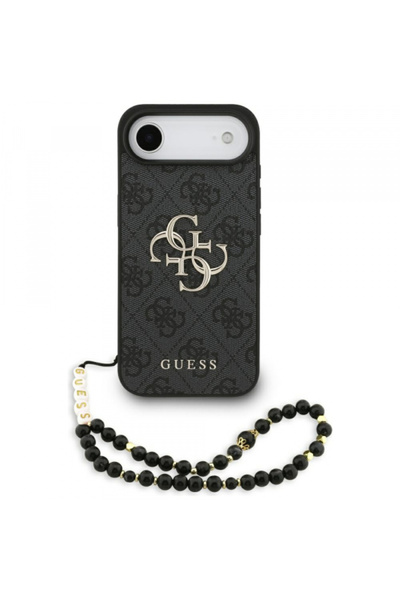 Apple Husa pentru iPhone 17 Air, Guess, 4G Classic Logo with Strap, Neagra