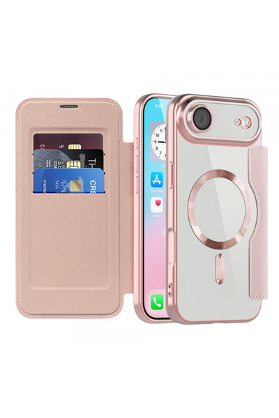 Apple Husa MagSafe pentru iPhone 17 Air, Techsuit, SmartMag Book, Roz