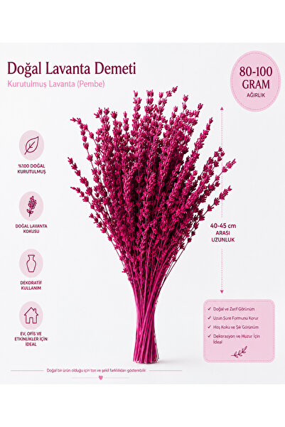 Rosess Shocked Resistant Non-Shedding Durable Pink Real Lavender Bunch-Arrang...