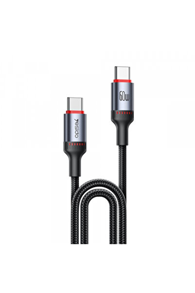 Yesido Cablu Date si Incarcare USB-C - USB-C CA181, 60W, 1.2m, Negru