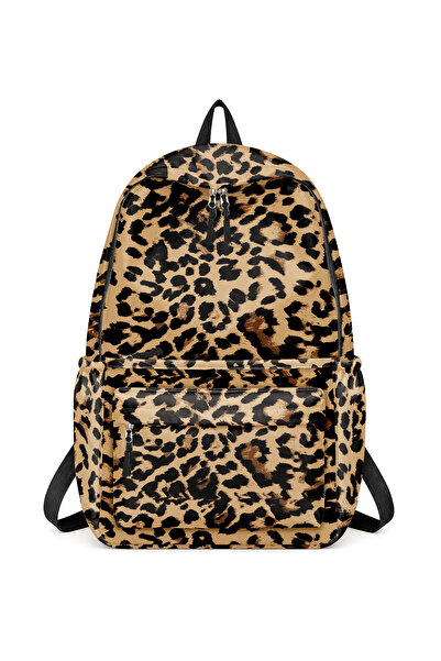 woys 4 Compartment Large Size Leopard Print Women's Backpack - Daily Use Wome...