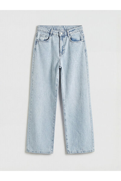 LC Waikiki Nevavm Wideleg Bow Embroidered Girls' Jean Pants