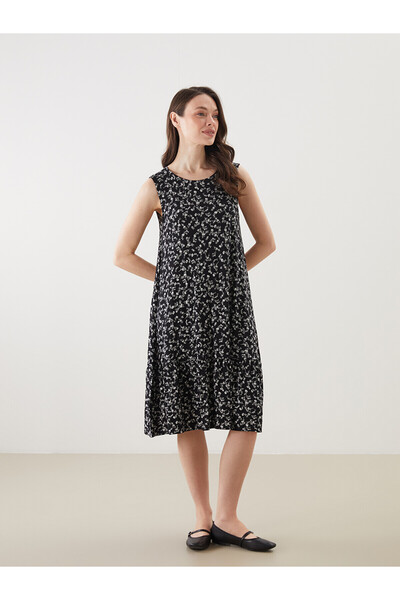 LC Waikiki Original Oval Neck Floral A-Line Dress