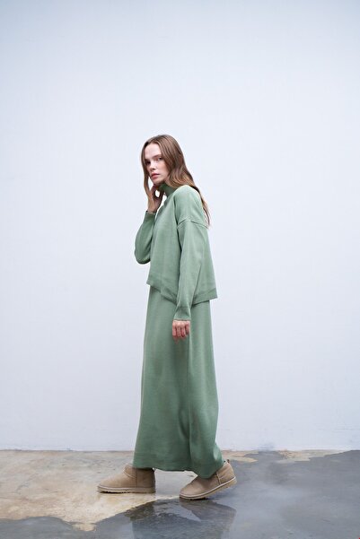 QANU Green Ayben Knitwear Dress