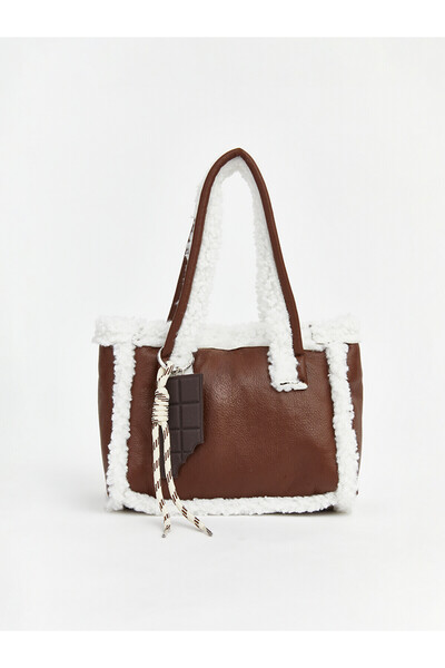 LC Waikiki Trendlucky Leather Look Girl's Shoulder Bag with Plush Detail and ...