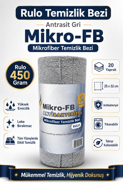 FB Cup (Rolă de 20 bucăți) Lavetă de curățare multifuncțională Micro-FB 100% ...