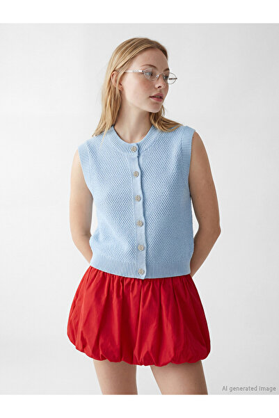LC Waikiki Trendlucky Women's Knitwear Vest with Oval Collar