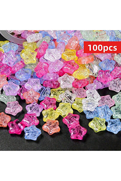 choice2 Five pointed 100pcs 12mm Christmas Random Mixed Color Transparent Cra...