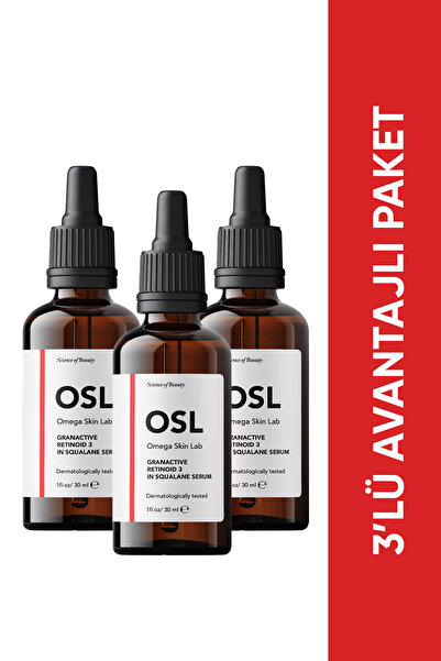 OSL Omega Skin Lab مجموعة سيروم OSL Granactive Retinoid 3% في السكوالين، 3 عب...