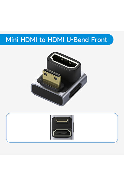 Choice5 محول هاجبيس ميني HDMI إلى HDMI بزاوية 90 درجة من ذكر إلى أنثى، صغير ا...