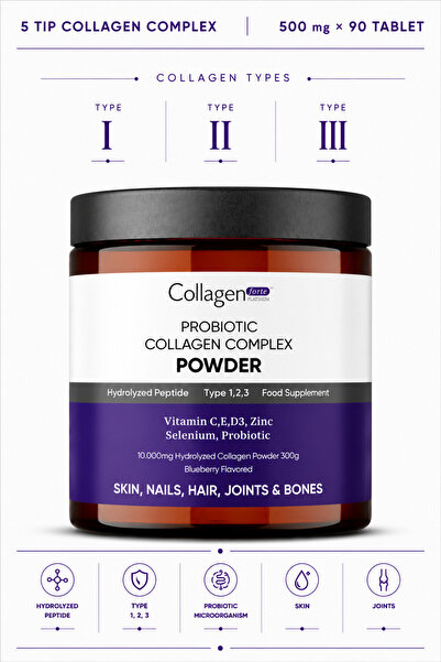 Collagen Forte Platinum Collagen Powder 300g. Kolajen, Probiyotik, Biotin, Mu...