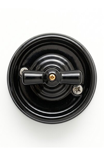mucize Vintage Ceramic Nostalgic Lamp On/Off Switch - Infinite Loop - Black