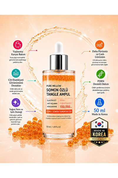 PURE MELLOW Somon DNA PDRN Ampoule - ve Yaşlanma Karşıtı Serum 50ml Made in K...