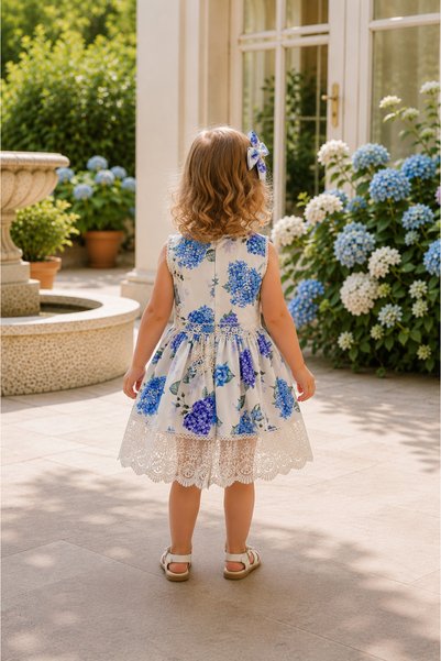 HC Kids Wear Kız Çocuk Çiçekli Doğum Günü Elbisesi