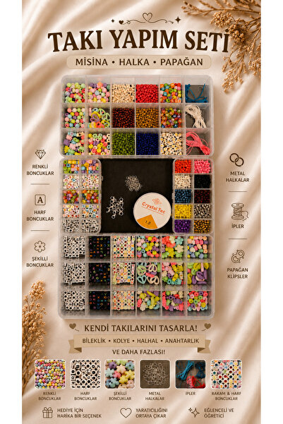 SESİKA HOBİ Set de 4 cutii Hobby Starter Kit Mărgele de nisip Mărgele cu lite...