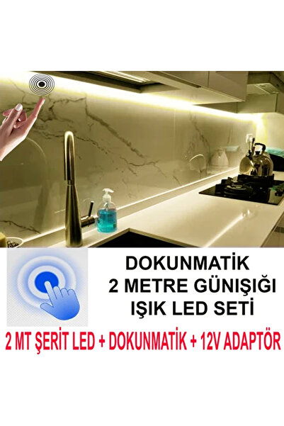 DOKUNMATİK AÇ-KAPA VE DİMMER ÖZELLİKLİ (GÜNIŞIĞI 2 METRE)) 12 VOLT TAK ÇALIŞTIR LED SETİ
