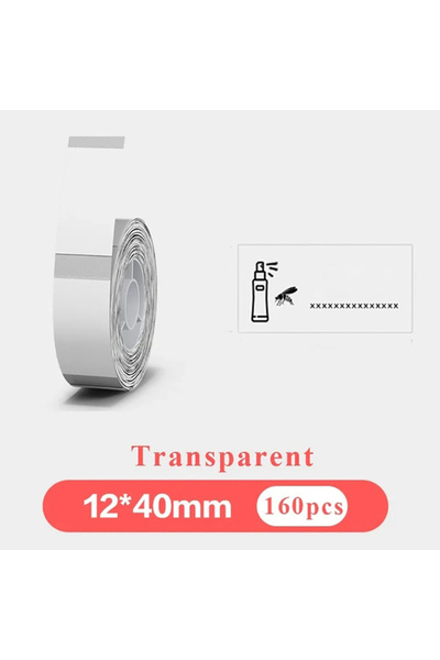 Choice15 Transparent 12x40mm P15 Label Printer Sticker 12*40mm Label Tape The...