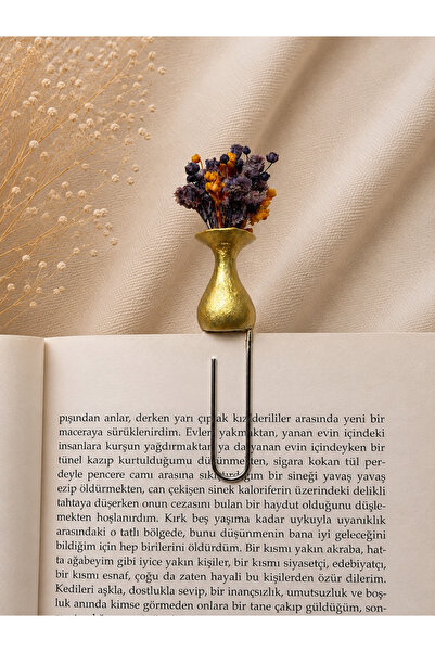 Güsvent Design Co El Yapımı Çiçekli Vazo Kitap Ayracı