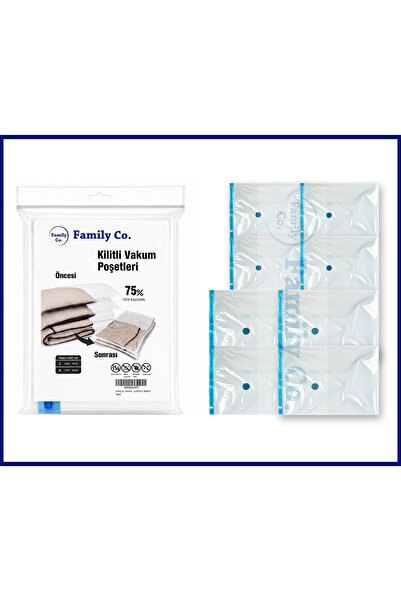 FAMILY Co. Vakumlu Hurç Poşet Setleri 8 Parça 50x70-4 ADET , 60x80-4 ADET